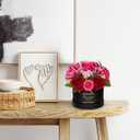 Hollyone Red Artificial Peonies Roses in Vase Round Gift Boxes with Fake Flowers Arrangements Faux Flowers Floral in Box Vase for Her Mothers' Day Valentine's Day Christmas Birthday Graduation Gift