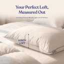 FluffCo Zen Fluff Down King Size Bed Pillow for Sleeping - 600 Fill Power White Duck Down - 300 TC Cotton Shell - Comfortable Pillows for Side, Back, and Stomach Sleepers - 20" x 36", 1-Pack, Soft