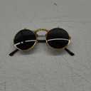 J&L Glasses Retro Flip-Up Round Goggles Steampunk Sunglasses, Black
