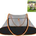 Cat Tent Outdoor, Pet Enclosure Tent Suitable for Cats and Small Animals, Indoor Playpen Portable Exercise Tent with Carry Bag(Orange)