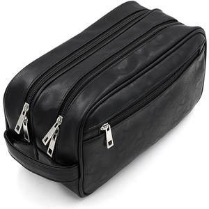 Sumnacon Toiletry Bags, Unisex PU Leather Waterproof Travel Toiletry Bag Organizer Perfect for Shaving Grooming Dopp Kit & Household Business Vacation, Cosmetic Bag with Portable Handle