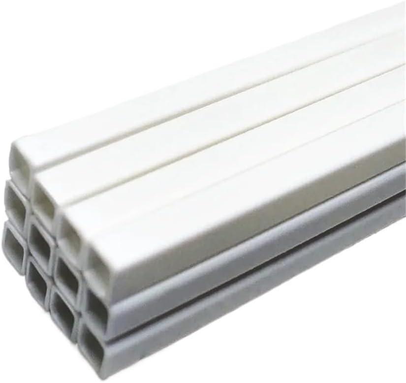 30pcs Length 50cm ABS Hollow Tubes, Hollow Tube for Model Building Decoration Materials, Hollow Plastic Square Bar Rods(8mmx8mmx50mm)
