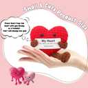 Emotional Support Couple Gifts, Handmade Crochet Pocket Hug Heart with Positive Card for Birthday Anniversary, Funny Knitted Doll for Lovers Boyfriends Girlfriends Couples