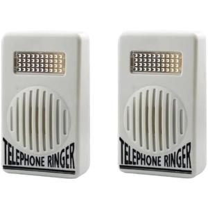 2Pcs White Telephone Ringer Amplifier Bell Extra-Loud Telephone/Phone Ringer,Landline Phones,Telephones and Accessories,Use Safety Small in Size and Light in Weight
