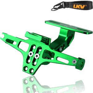 LKV Universal Motorcycle License Plate Bracket with LED Light Fender Eliminator Kit,CNC Aluminum Motorcycle License Plate Holder Mount