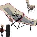 HOTEAGLE Reclining Camping Chairs with Removabel Footrest, 2-in-1 Beach Folding Lounge Chair with Storage Bag for Outdoor, Patio, Picnic and Travel