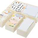GRANNY SAYS Drawer Organizer Clothes, 6 Pack Dresser Organizer Bins for Nursery, Closet Organization and Storage Dividers for Clothing, Baby Clothes, Underwears, Beige