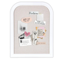 Bulletin Board with Linen, 17x13 inches Bulletin Board with White Wood Style Frame, Decorative Hanging Pin Board Vision Board Message Board for Office School Home Decor(2R&2S,L-4333,1p)