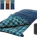 KingCamp Sleeping Bag for Adults, Cold Weather & Warm XL Big and Tall Flannel Sleeping Bags with Compression Sack Portable Waterproof Essentials Gear Accessories for Outdoor Camping (5lbs Navy Right)