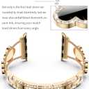 Bling Diamond Band Compatible with Apple Watch Bands for Women 42mm 44mm 45mm 46mm Series 11 10 9 8 7 6 5 4 SE 3 2 1, Sparkle Metal Bracelet Wristband, Cute Lucky Clover Dressy iWatch Band,Gold/Black