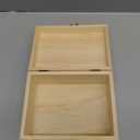 (1-Pack Unfinished Unpainted Wooden Box with Hinged Lid for Crafts DIY Storage Jewelry Plain Pine Box - Small 6.7"x5.1"x3.1"