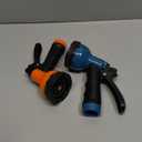 Garden Hose Nozzle Sprayer: 2 Pack 10 Watering Patterns Spray Nozzles Heavy Duty Hose Head Hose Attachment (Blue orange)