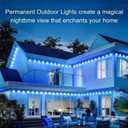 65.6FT Permanent Outdoor RGB Lights,IP67 Waterproof Smart LED Eaves Lights with App/Remote Control,for Christmas and All Holiday Decor,Daily and Accent Lighting,House Roof and Garden Lighting