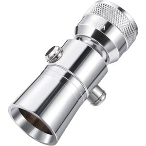 Enhon 2 Setting Pivoting Single Spray Shower Head with Shut Off Valve Replacement for 52652-PK Compatible with Delta Shower 2.5 GPM Brass Water Saving Shower Head Chrome 1" Diameter Spray Face (1 Set)