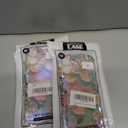 3 x Compatible with iPhone 11 Case for Women, Cute Curly Wave Frame Shape, Colorful Retro Oil Painting Flower Laser Beam Glossy Pattern, Compatible with iPhone 11, Blue