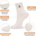 Eurzom 10 Pairs Socks Womens Crew Elastic Ankle Length Cotton Socks Aesthetic Cute Lightweight Low Cut Gifts for Women (One Size, Bear)
