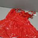 SLeather Underwire Choker Garter Belt Mini Lingerie Set Dress with Thong