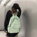 Cute Backpack Basic Office Laptop Travel Lightweight Small Preppy (Baby Blue), Medium