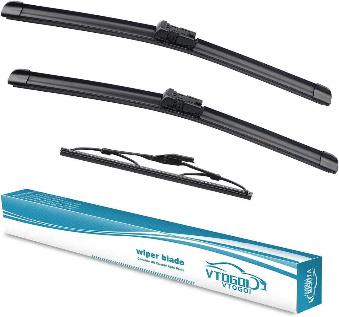 VTOGOI Wiper Blades With Rear Wiper Blades Set For Land Rover Range Rover Evoque 2012-2019 Automotive Replacement Windshield Wiper Blades, That Meet OEM Quality Easy DIY Install 24"+21"+10" (Set of 3)
