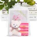 ANZNKU 100 Pack White Organza Bags 8x12 inch Large Mesh Goody Bags Drawstring Gift Bag for Jewelry Candy Wedding Christmas Party Favor