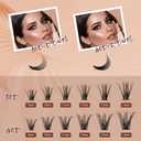 QUEWEL Lash Clusters Kit, 240 Pcs Lash Clusters 30D+40D DIY Lash Extensions Kit with Applicator Tool, Bond and Seal Super Hold, Glue Remover Easy to Apply at Home(30D+40D D MIX8-14)