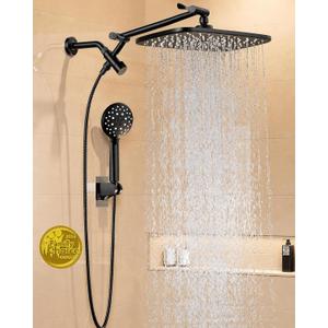 Veken 11.8" High Pressure Shower Head with Handheld, Metal Core Fittings
Handheld Shower Heads with Multi Spray Modes, Rainfall Combo, Detachable Dual Shower, Bathroom Decor, Leak-Proof, Matte Black