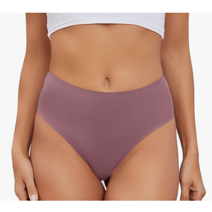 2pcs GREENBAA No Show High Rise Bikini Panties Women's Seamless Hi Cut Underwear Pack, Large