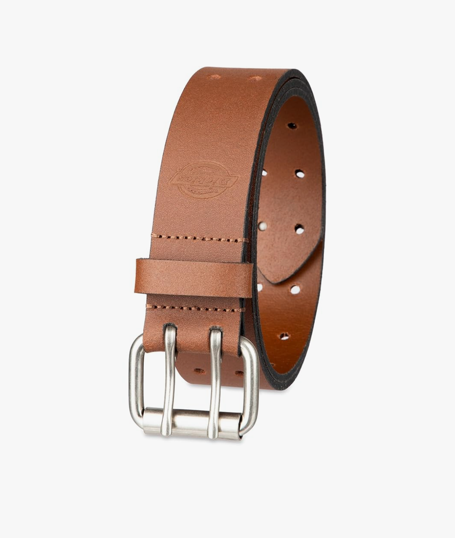 Dickies Men's Double Prong Fully Adjustable Leather Belt 34