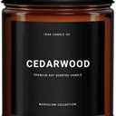 1OAK Cedarwood Candle - Woodsy Candles - Scented Candles for Men - Masculine Decor - Long Burning Candles Premium - Soy Wax (7oz.) (Amber Jar (7oz))