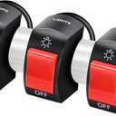 Frienda 3 Pieces Motorcycle Headlight Switch Handlebar Toggle Switch 7/8 Inch 22 mm 12v on Off Push Button for U5 U7 U2 Motorcycles Scooter Electromobile(Red)