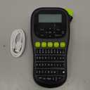 Label Maker Machine with-Tape, Label Maker Waterproof-Labels, Wire Labeler Machine with Tapes Laminated, H1100 Handheld Labeling Maker, Backlit-LCD & One-Touch Key, Home Industrial Office Organization (Black)