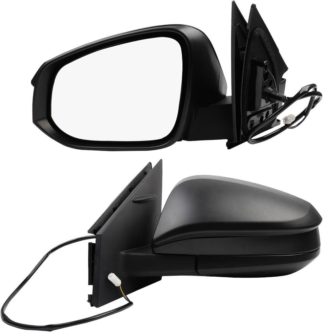Dasbecan Left Driver Side Door Mirror Assembly Compatible with Toyota RAV4 2013 2014 2015 Power Glass Manual Folding Non-Heated Textured Black Replaces TO1320309 879400R080 (3 Pins)