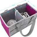 Carrying Case Travel Felt Bag Compatible with Toniebox 1/2 Audio Player Starter Set and Tonies Figurine (Gray+Purple)