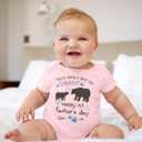 BesserBay Baby First Mothers Day 100% Cotton Onesie Fathers Day Outfit Newborn Short Sleeve Bodysuit 0-24 Months (Pink)