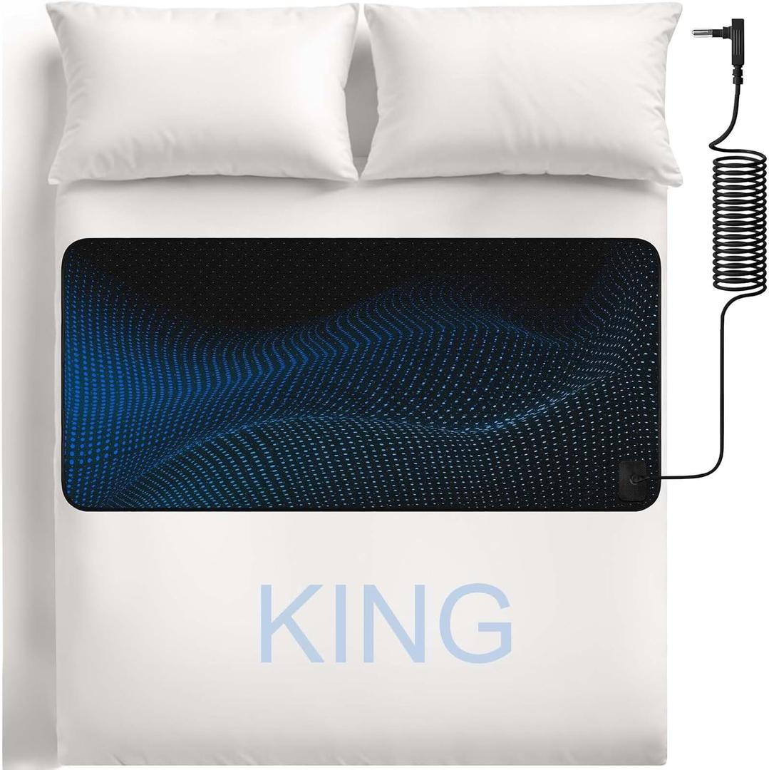 Grounding Mat for Bed, Grounding Pad Grounding Mattress with Cord No Use 27"x76", King, Charcoal