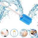 Wellgler's Disposable Oral Swabs,Sterile Sponge Mouth Swabs,Individually Wrapped (50pcs,Blue)