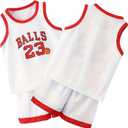 Kids Basketball Jerseys 23# for Kids Sports Tank Top and Shorts Boys Girls 2-14 Years