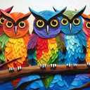 Cross & Glory | 1000 Piece Jigsaw Puzzles for Adults | Kaleidoscopic Owls: Colorful Nights Watch | Five-Owl Multicolor Owl Puzzle | Satin Finish Bird Puzzles for Adults 1000 Pieces | Ages 14+