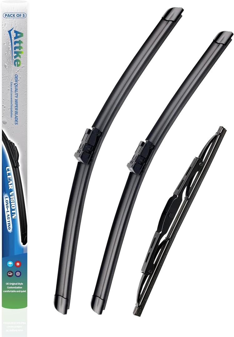 3 Wiper Blades 26" + 14" Front Wiper + 10" Rear Wiper Blades for Chevrolet Trax 2013-2021/Buick Encore 2013-2021/Opel Mokka 2012-2020/OE Original Quality (Pack of 3)