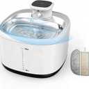 Wireless Smart Cat Water Fountain, 2L Stainless Steel Pet Water Dispenser with Motion Sensor, Ultra Quiet Pump, 5-Stage Filter, BPA-Free, Rechargeable Battery for Cats, Kittens & Small Dogs