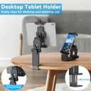 KDD Airplane Tablet Holder Mount, Adjustable Travel Essentials iPad Phone Stand with 360 Degree Rotation, Portable Tesla Model 3/Y Car Headrest Mount Compatible with iPad, Cell Phone