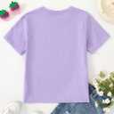 Girl's Cute Cat Graphic T-Shirts Funny Animal Lover Tee (Purple) Size: 6Y
