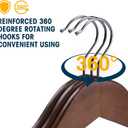 Wood Hangers - 60 Pack Solid Shirt Hangers, Heavy Duty & Slim Wooden Hangers, for Suit, Coat, Jacket, Pants (Walnut)