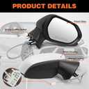 Right Passenger Side Mirror Assembly Compatible with Camry 2018-2024 Side Door Mirror with Power Glass and Manual Folding Replace 8794006800 TO1321366 (3Pins White)