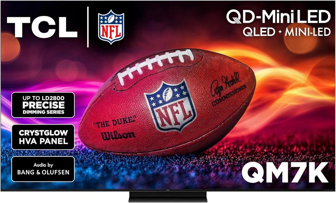 TCL 65-Inch Class QM7K Series QD-Mini LED 4K UHD Google Smart TV Best Premium Mini-LED TV - QLED, 144hz, 288hz Gaming Rate, Anti-Reflective Screen, Bang & Olufsen Audio, Atmos (65QM7K, 2025 Model)