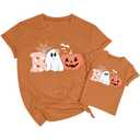 SFHFY Halloween Boo Shirts Spooky Mommy and Me Matching Outfit Toddler Ghost Tshirt Family Pumpkin Tee Tops (Mama-black. M)
