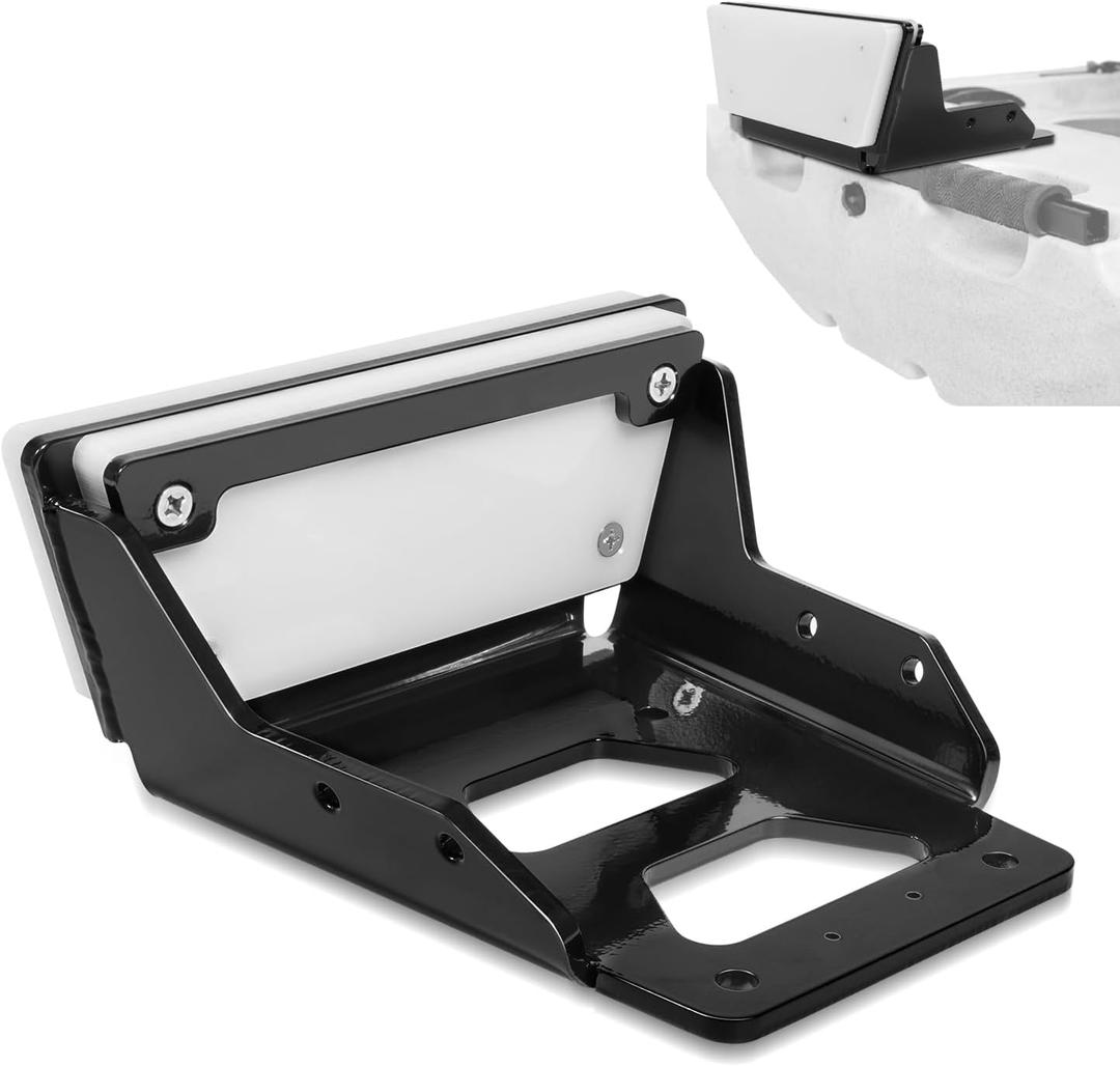 Transom Trolling Motor Mount for Kayaks, 6mm Thick Heavy-Duty Aluminum Transom Motor Bracket 3HP Max Thrust, 3.75" x 4.75" Bolt Pattern for Flat Stern Boats in Freshwater & Saltwater (1-Pack, Black)