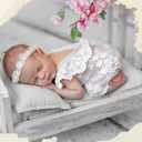 M&G House Newborn Photography Props Small Mattress Pillow Photography Accessories Baby Photoshoot Props Bed Mattress Bed Mat(White)