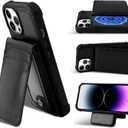 MONASAY Magsafe Wallet Case Compatible for iPhone 15 Pro 6.1 inch, [Supports Wireless Charging] [Screen Protector] Magnetic Leather Phone Cover with Detachable RFID Blocking Card Holder, Black