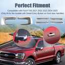 Side Mirror Covers Compatible with Ford F150 2021-2025 Chrome Door Handle Covers W/ 2 SMT Keyholes